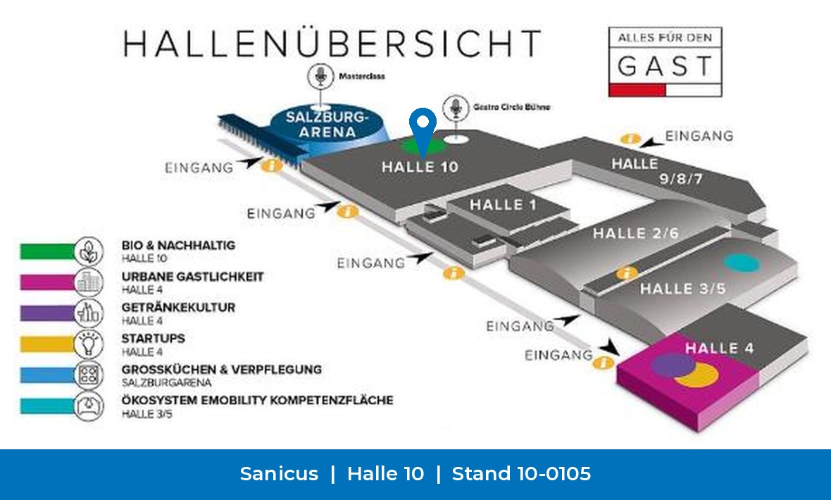Alles für den Gast 2026: Sanicus in Halle 10 an Stand 10-0105